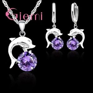 Cute Dolphin Dance 925 Sterling  With Two Color Au